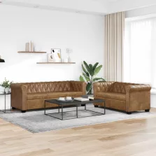   vidaXL barna 2 személyes és 3 személyes Chesterfield ülőgarnitúra