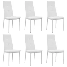 vidaXL 6 db fehér műbőr étkezőszék