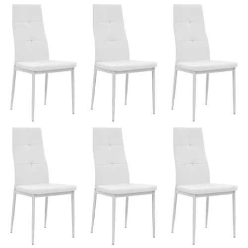 vidaXL 6 db fehér műbőr étkezőszék