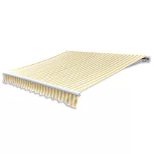   vidaXL feltekerhető motoros napellenző, sárga-fehér, 400 cm