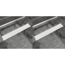   vidaXL 2db lineáris rozsdamentes acél buborék zuhany lefolyó 730x140mm