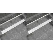  vidaXL 2 db lineáris acél buborék zuhany lefolyó 1030 x 140 mm
