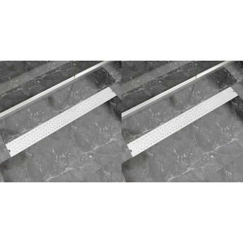 vidaXL 2 db lineáris acél buborék zuhany lefolyó 1030 x 140 mm