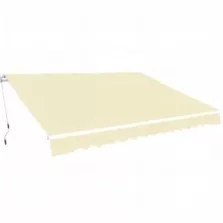   vidaXL krémfehér kézi működtetésű összecsukható napellenző 600 cm