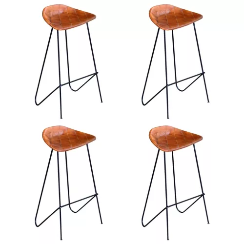 vidaXL 4 db barna valódi bőr bárszék