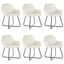 vidaXL 6 db krémszínű bársony étkezőszék