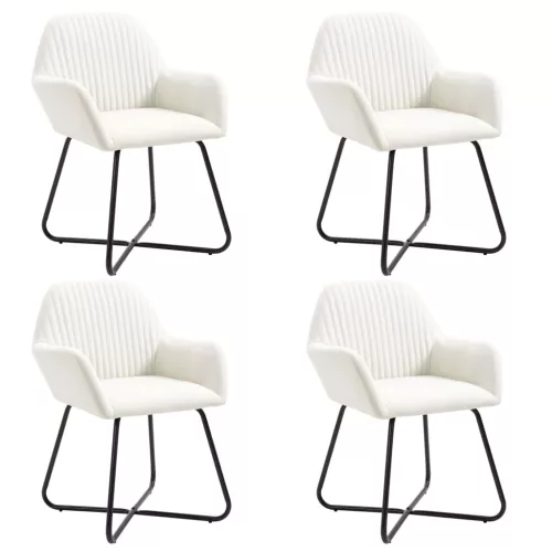 vidaXL 4 db krémszínű szövet étkezőszék