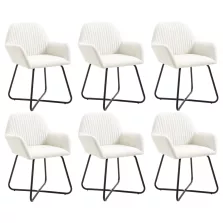 vidaXL 6 db krémszínű szövet étkezőszék