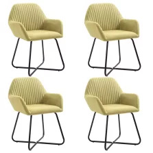 vidaXL 4 db zöld szövet étkezőszék