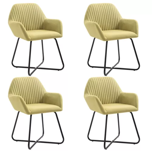 vidaXL 4 db zöld szövet étkezőszék