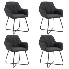 vidaXL 4 db fekete szövet étkezőszék