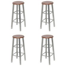 vidaXL 4 db ezüst és barna MDF bárszék