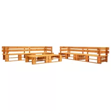 vidaXL 6 részes mézbarna fa kerti raklap ülőgarnitúra