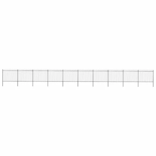 vidaXL fekete acélkerítés lándzsás tetejű 1781,5 x 150 cm