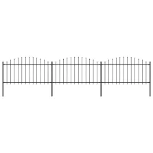   vidaXL fekete lándzsahegyes tetejű acélkerítés (1,25-1,5) x 5,1 m
