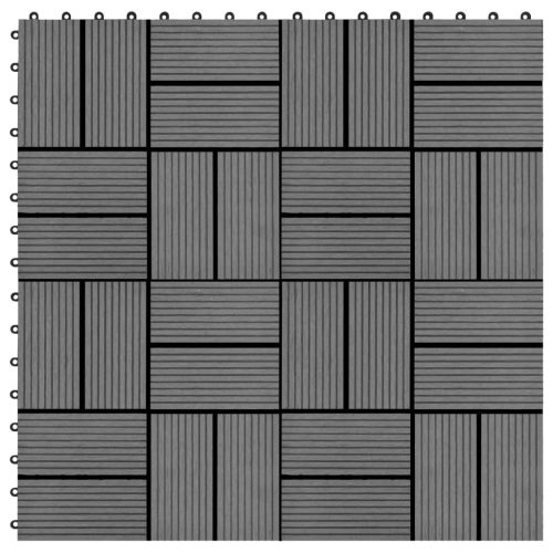 vidaXL 22 db (2 m2) szürke WPC teraszburkoló lap 30 x 30 cm