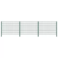 vidaXL zöld vas kerítéspanel oszlopokkal 5,1 x 1,2 m