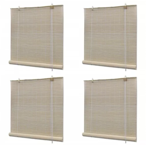 vidaXL 4 db természetes bambuszroló 120 x 160 cm
