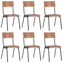 vidaXL 6 db barna furnérlemez étkezőszék