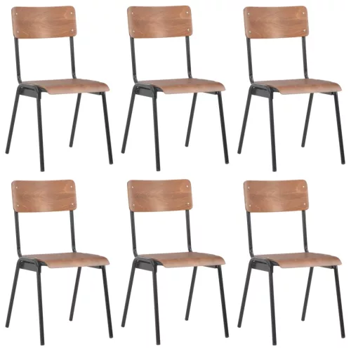 vidaXL 6 db barna furnérlemez étkezőszék