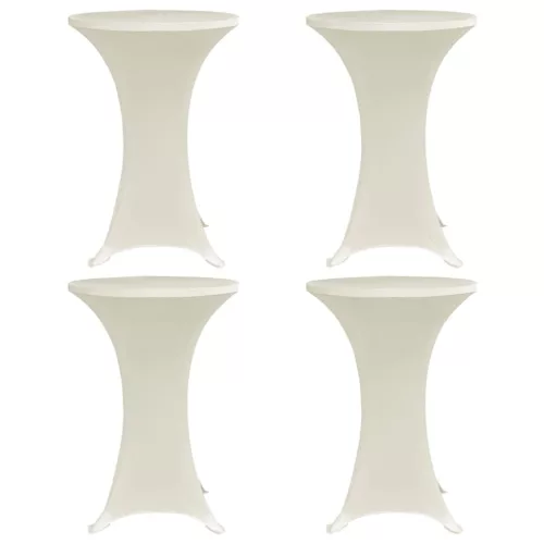 vidaXL 4 db krémszínű sztreccs asztalterítő bárasztalhoz Ø80 cm