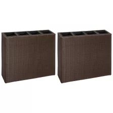   vidaXL 2 darab barna polyrattan kerti magaságyás 4 kaspóval