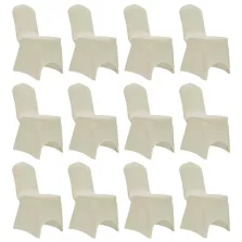 vidaXL 12 db krémszínű sztreccs székszoknya