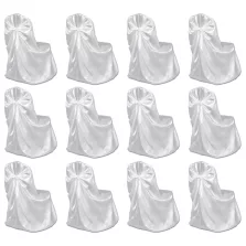 vidaXL 12 db fehér esküvői/bankett székszoknya