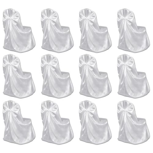 vidaXL 12 db fehér esküvői/bankett székszoknya