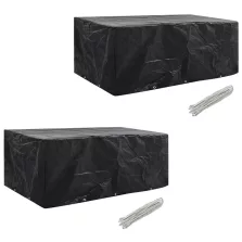   vidaXL 2 db 8 személyes polyrattan szett huzat 10 lyukkal 229 x 113 cm