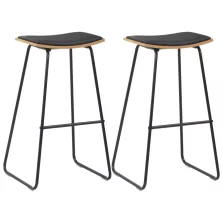 vidaXL 2 darab fekete műbőr bárszék