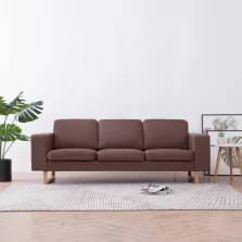 vidaXL 3-személyes barna szövetkanapé