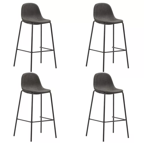 vidaXL 4 db sötétszürke szövet bárszék