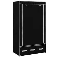 vidaXL fekete szövet ruhásszekrény 87 x 49 x 159 cm
