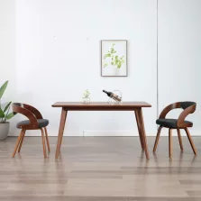   vidaXL 2 db sötétszürke hajlított fa és szövet étkezőszék