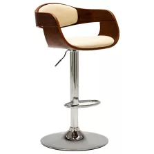 vidaXL krémszínű hajlított fa és műbőr bárszék