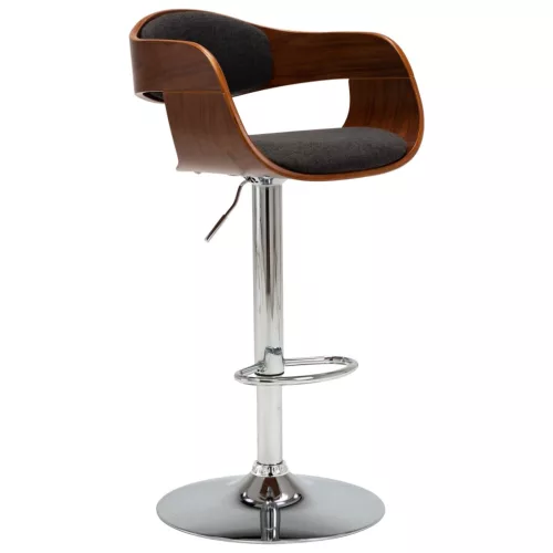 vidaXL szürke hajlított fa és szövet bárszék