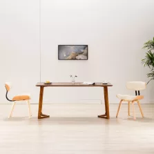   vidaXL 2 db krémszínű hajlított fa és műbőr étkezőszék