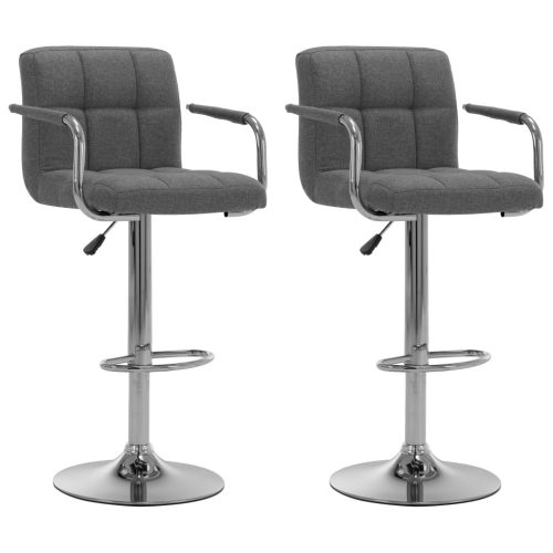 vidaXL 2 db világosszürke szövet bárszék