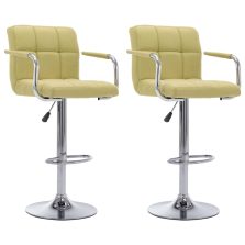 vidaXL 2 db zöld szövet bárszék