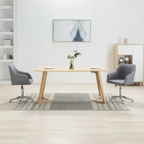 vidaXL 2 db világosszürke szövet forgó étkezőszék