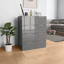   vidaXL magasfényű szürke szerelt fa tálalószekrény 60 x 35 x 80 cm