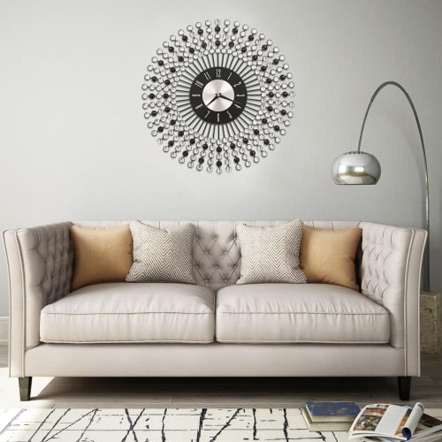 vidaXL fekete fém falióra 43 cm