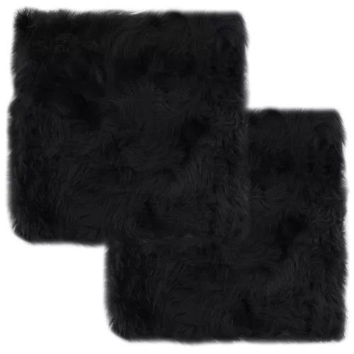 vidaXL 2 db sötétszürke valódi báránybőr székpárna 40 x 40 cm