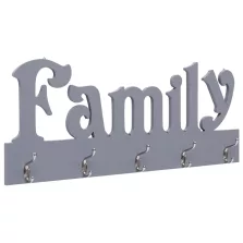   vidaXL szürke "FAMILY" feliratú fali fogas 74 x 29,5 cm
