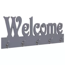   vidaXL szürke "WELCOME" feliratú fali fogas 74 x 29,5 cm
