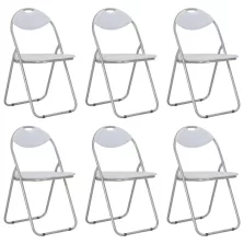 vidaXL 6 db fehér összecsukható műbőr étkezőszék 