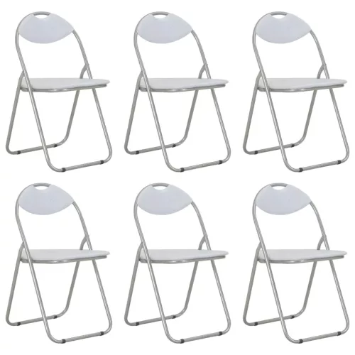 vidaXL 6 db fehér összecsukható műbőr étkezőszék 