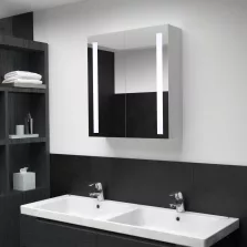   vidaXL tükrös fürdőszobaszekrény LED világítással 62 x 14 x 62 cm