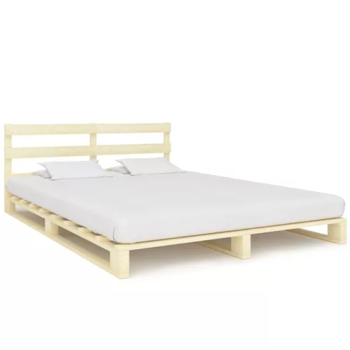 vidaXL tömör fenyőfa raklap ágykeret 180 x 200 cm